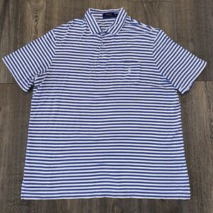 Polo Ralph Lauren Blue Label Men's Blue & white Striped Golf Preppy polo XL